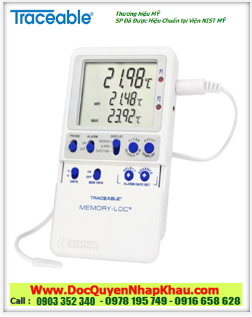 Nhiệt kế dải đo –50.00 đến 70.00°C, 6442 Memory-Loc™ Traceable® Datalogger chính hãng Traceable 